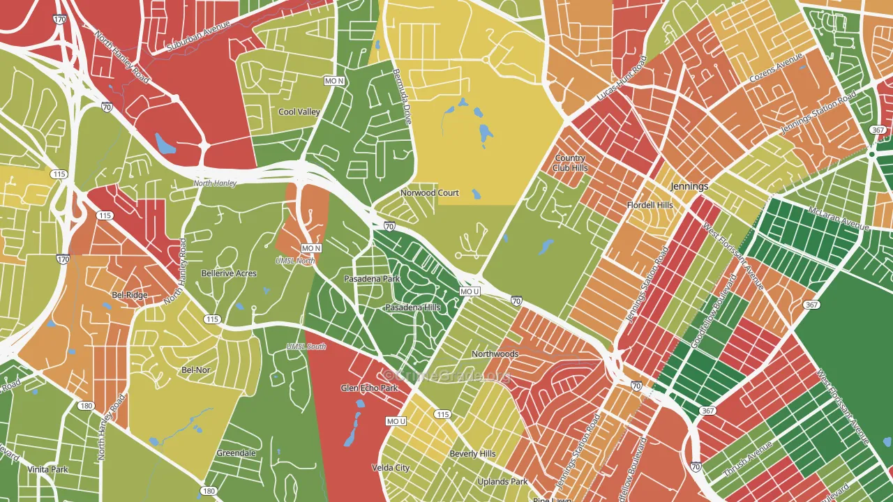 Norwood Court, MO Map of Arson Rates