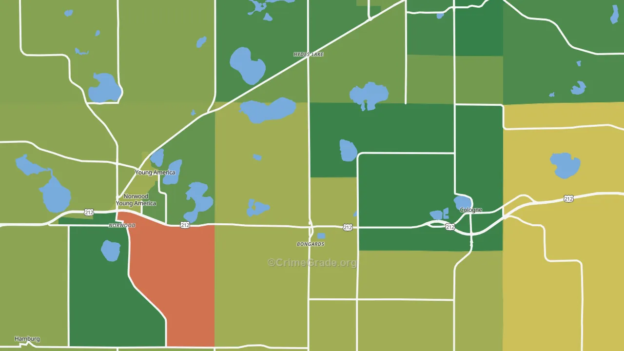 Norwood, MN Map of Arson Rates