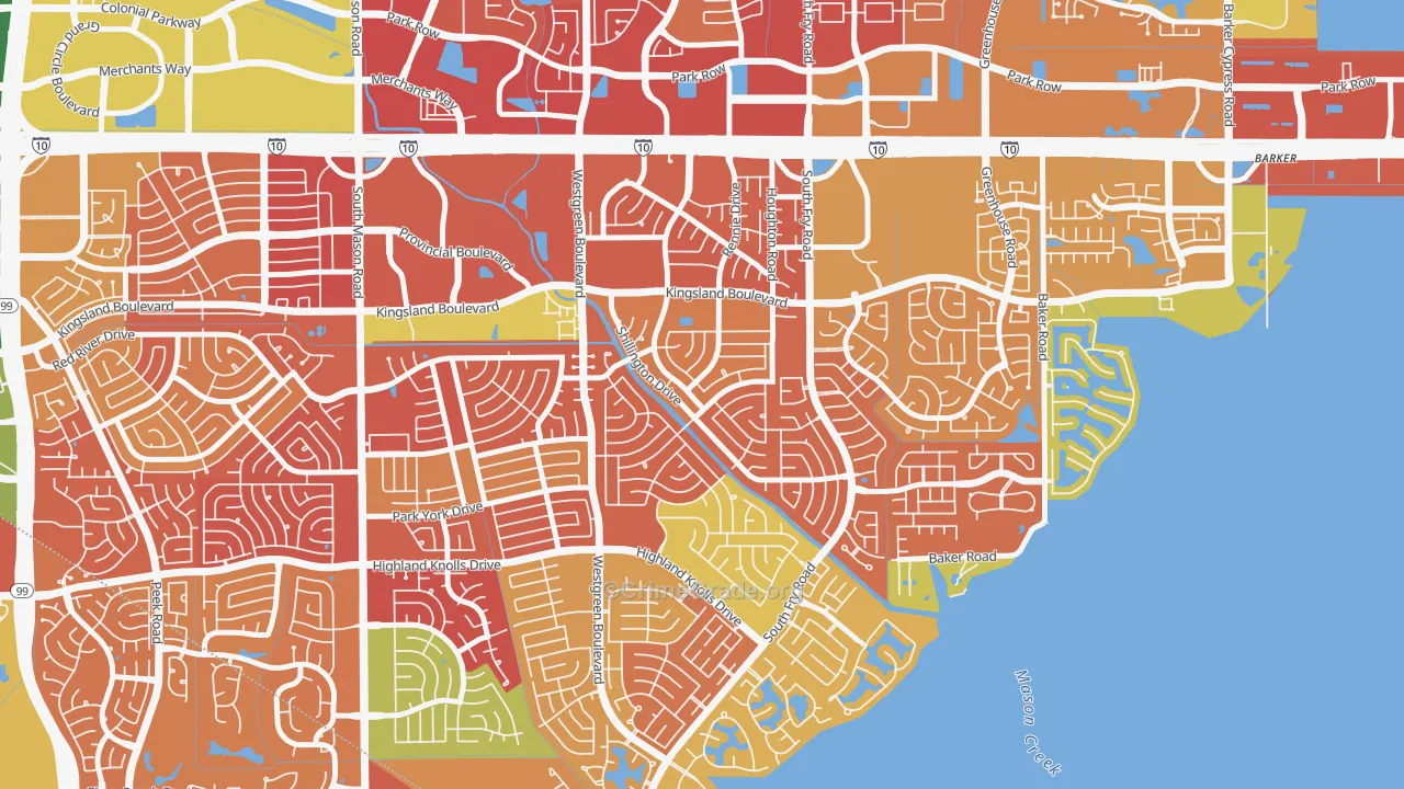 Nottingham, Katy, TX Map of Arson Rates