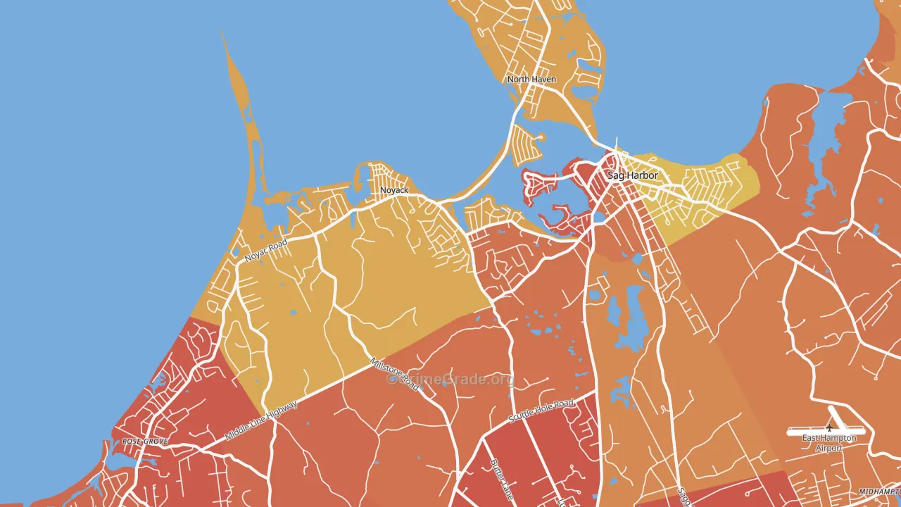 Noyack, NY Map of Arson Rates