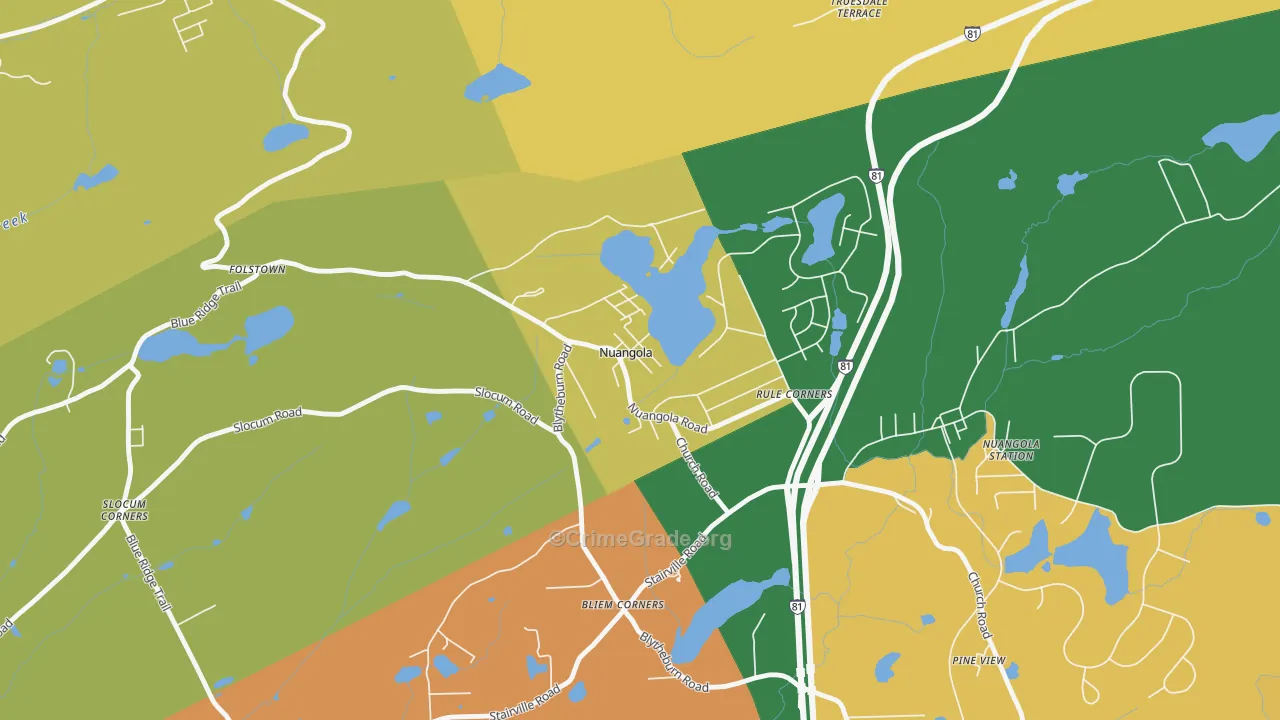 Nuangola, PA Map of Arson Rates