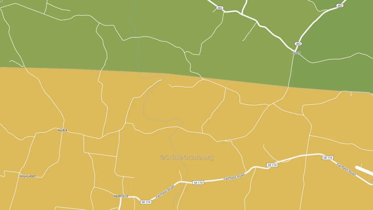 Nubia, TN Map of Arson Rates