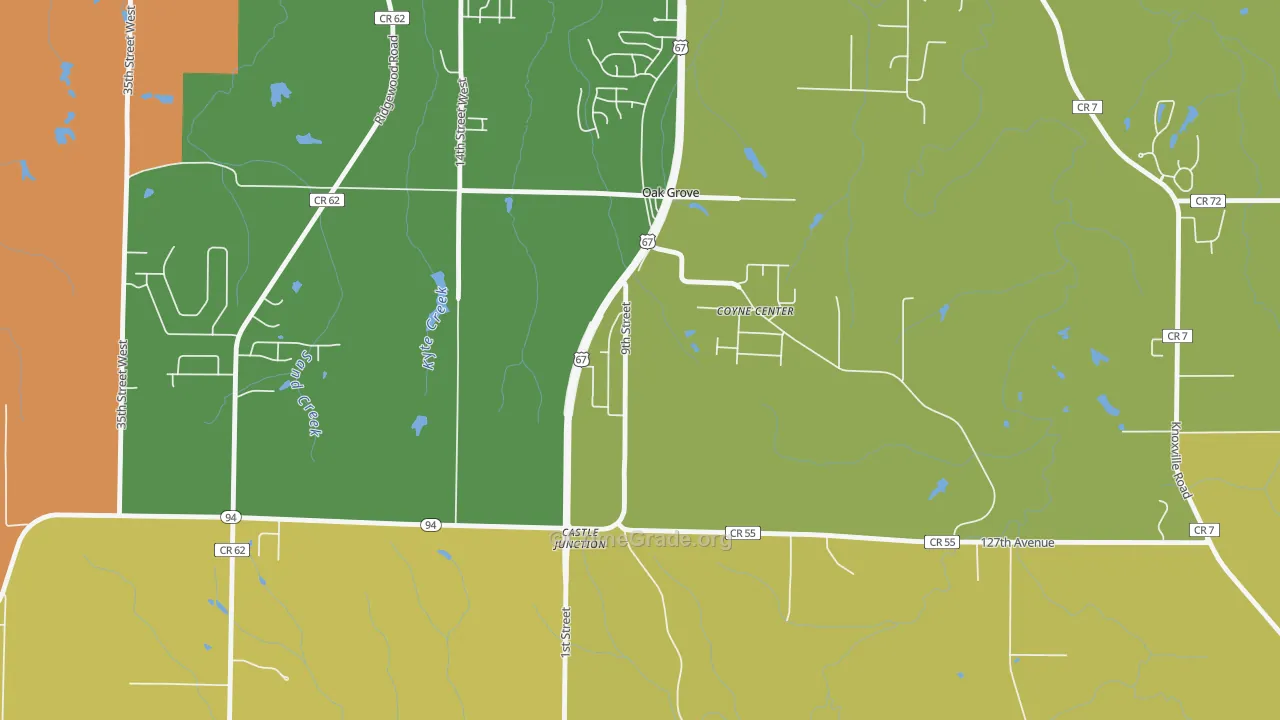 Oak Grove, IL Map of Arson Rates