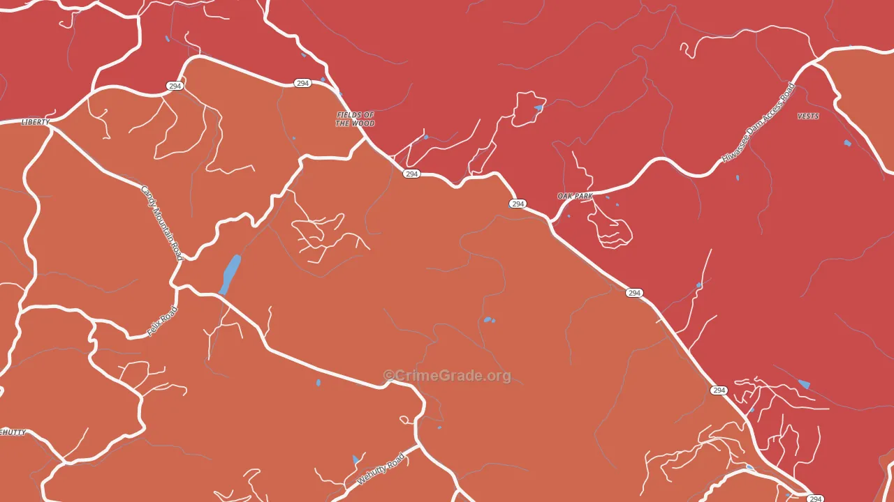 Oak Park, NC Map of Arson Rates