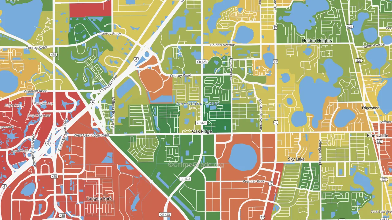 Oak Ridge, FL Map of Arson Rates