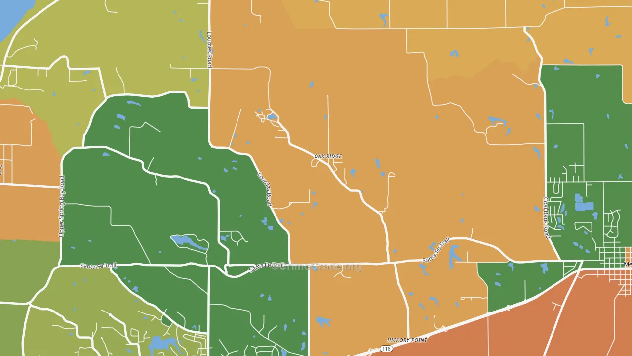Oak Ridge, IL Map of Arson Rates