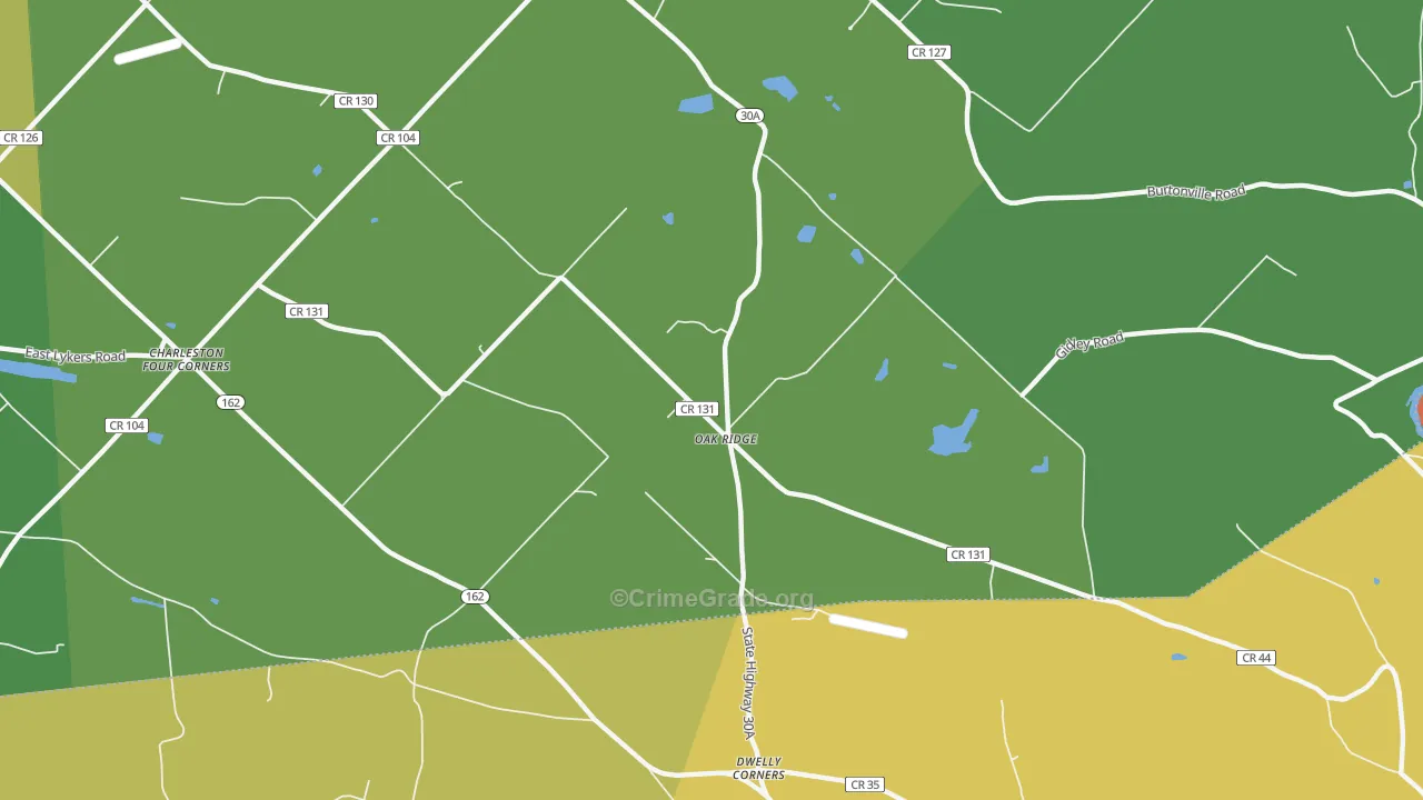 Oak Ridge, NY Map of Arson Rates