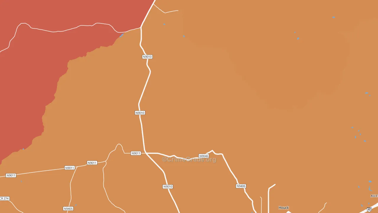 Oak Springs, AZ Map of Arson Rates