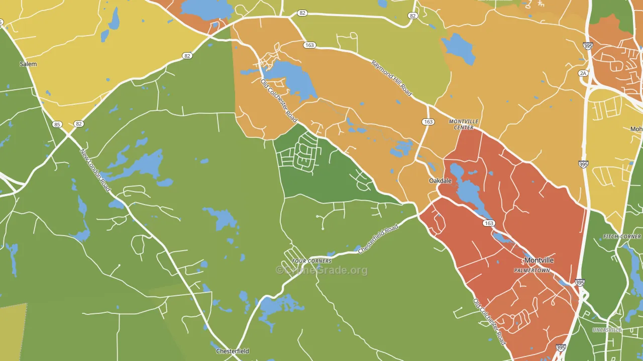 Oakdale, CT Map of Arson Rates