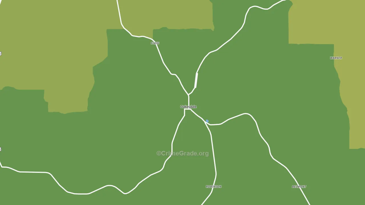 Oakesdale, WA Map of Arson Rates