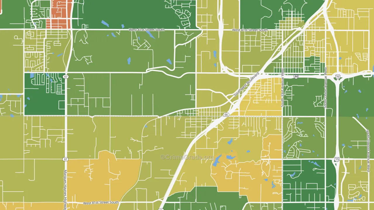 Oakhurst, OK Map of Arson Rates