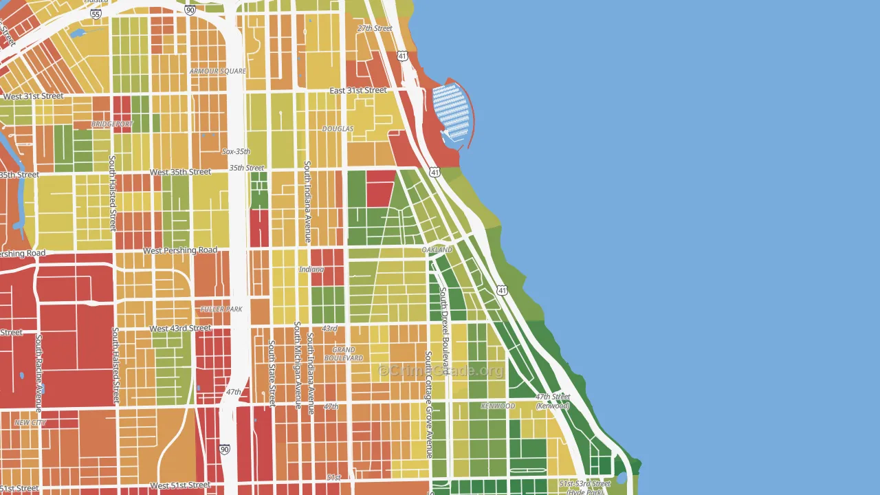 Oakland, Chicago, IL Map of Arson Rates
