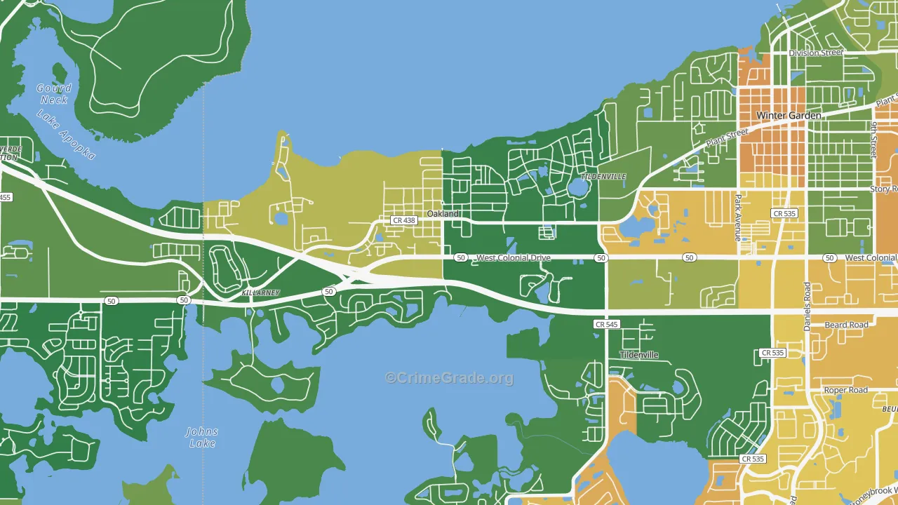 Oakland, FL Map of Arson Rates