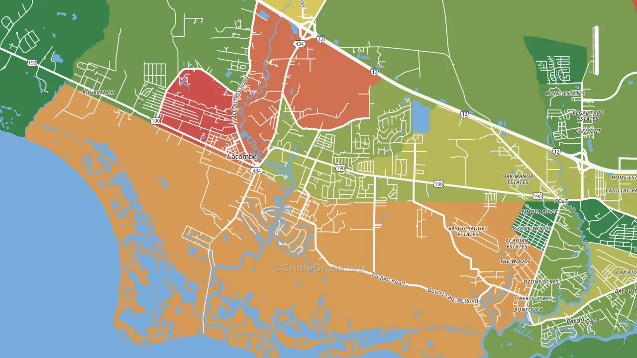 Oaklawn, LA Map of Arson Rates
