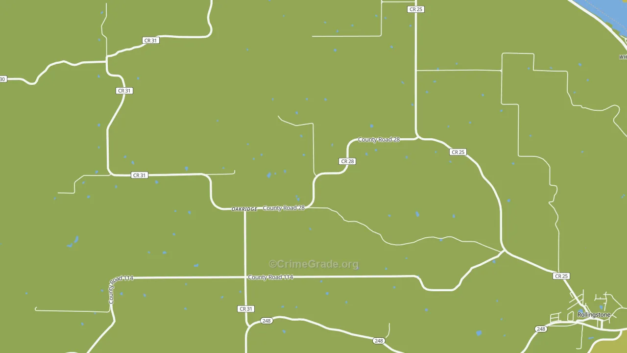 Oakridge, MN Map of Arson Rates