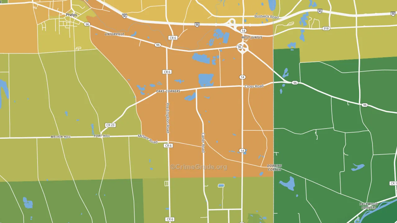 Oaks Corners, NY Map of Arson Rates