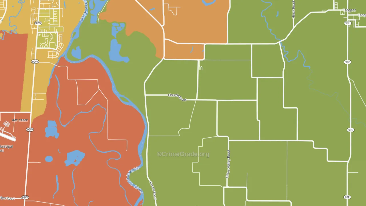 Oakville, OR Map of Arson Rates