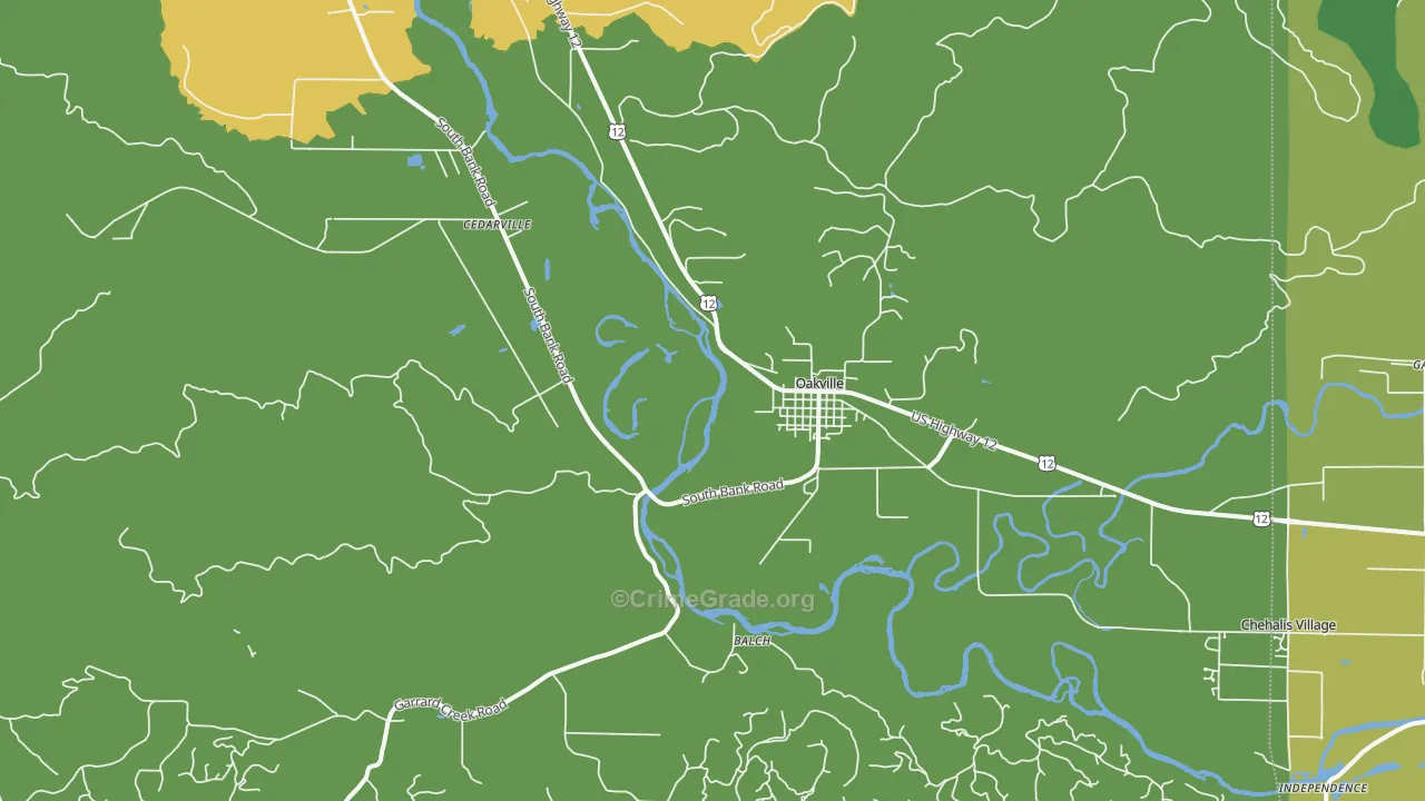 Oakville, WA Map of Arson Rates