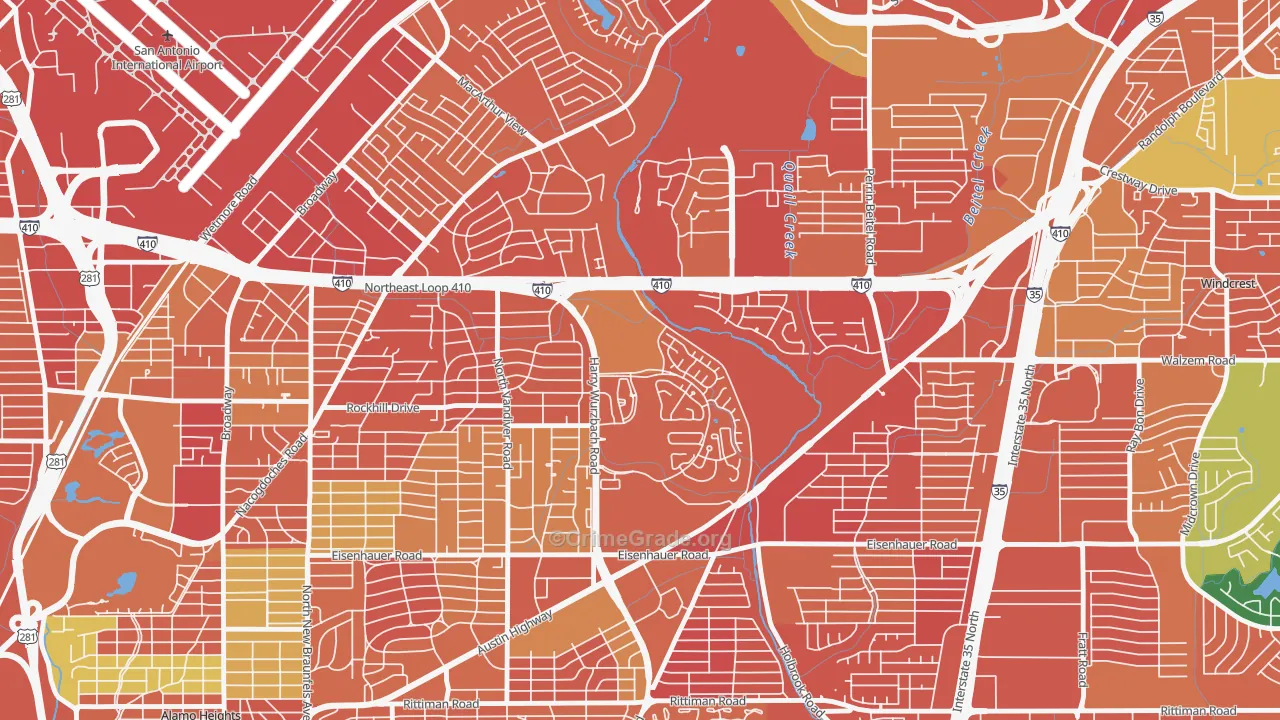 Oakwell Farms, San Antonio, TX Map of Arson Rates