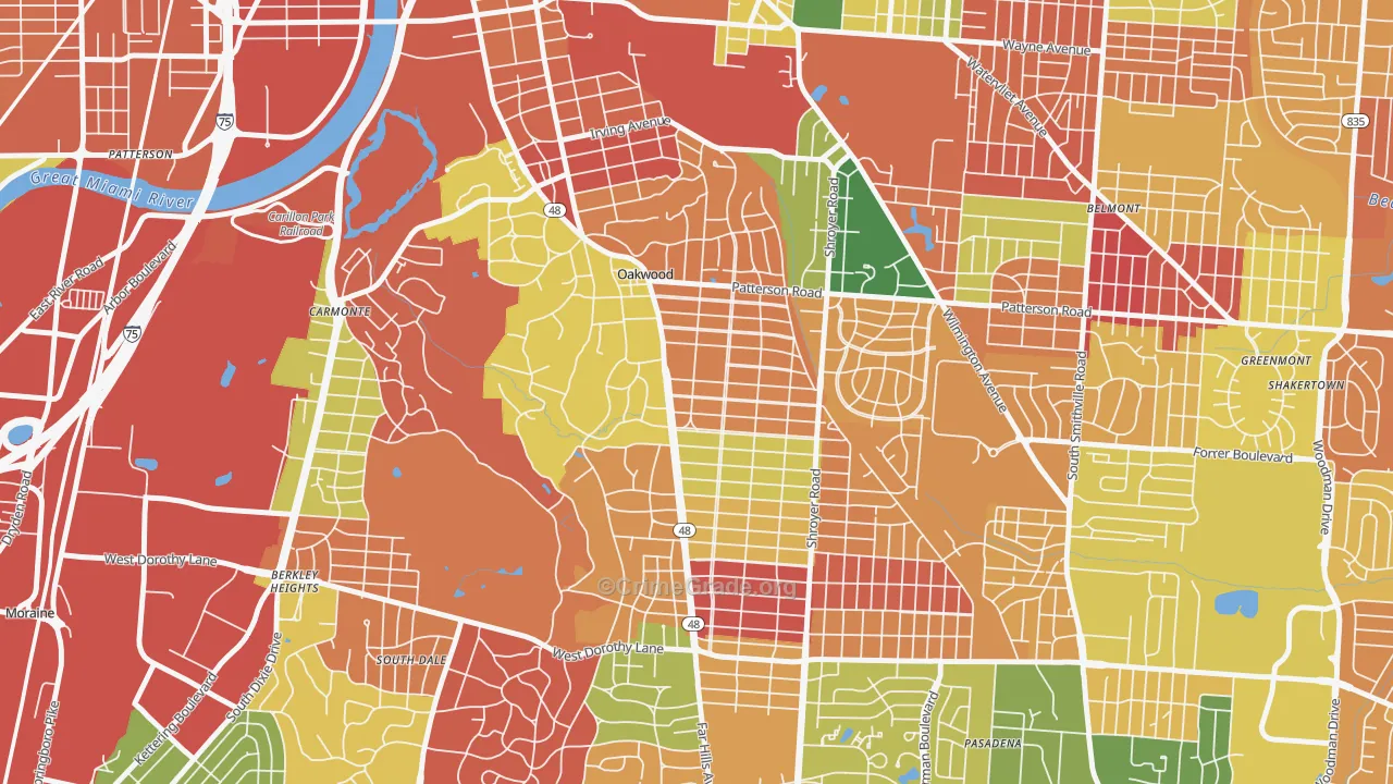 oakwood, Dayton, OH Map of Arson Rates