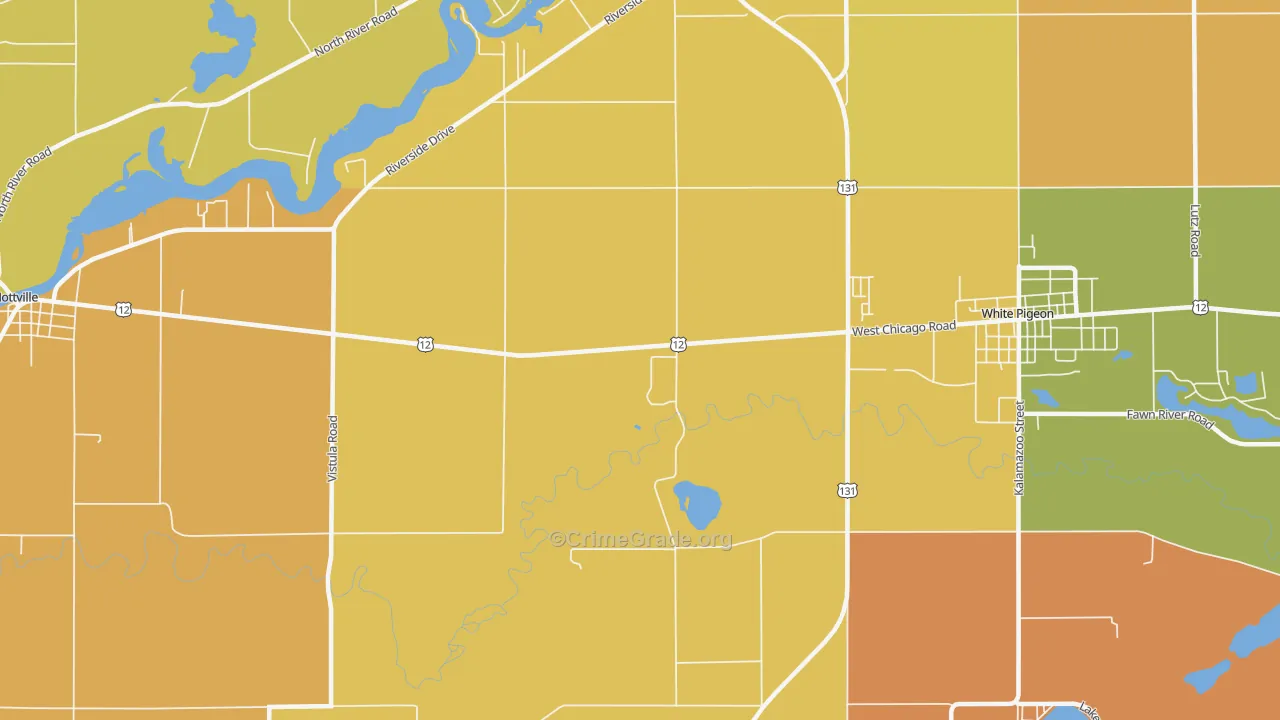 Oakwood, MI Map of Arson Rates