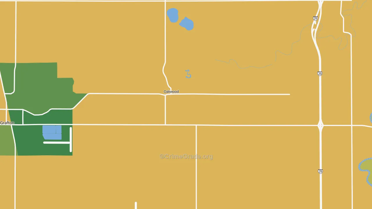Oakwood, ND Map of Arson Rates