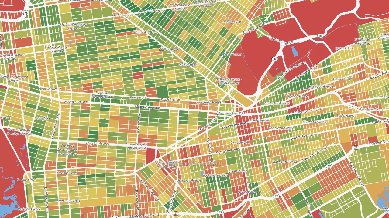 Ocean Hill, Brooklyn, NY Map of Arson Rates