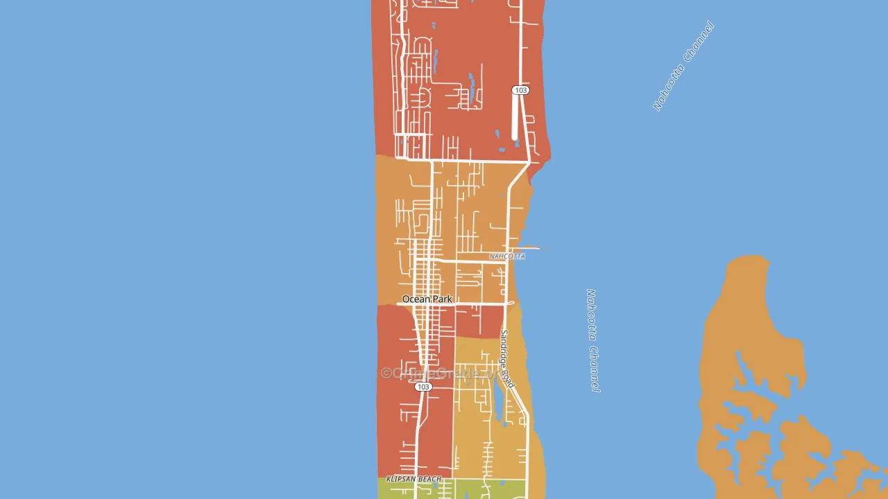 Ocean Park, WA Map of Arson Rates