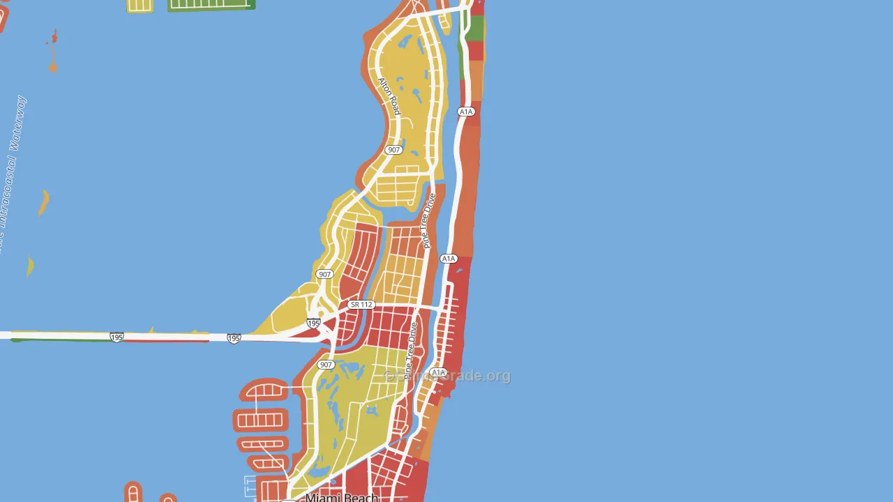 Oceanfront, Miami Beach, FL Map of Arson Rates