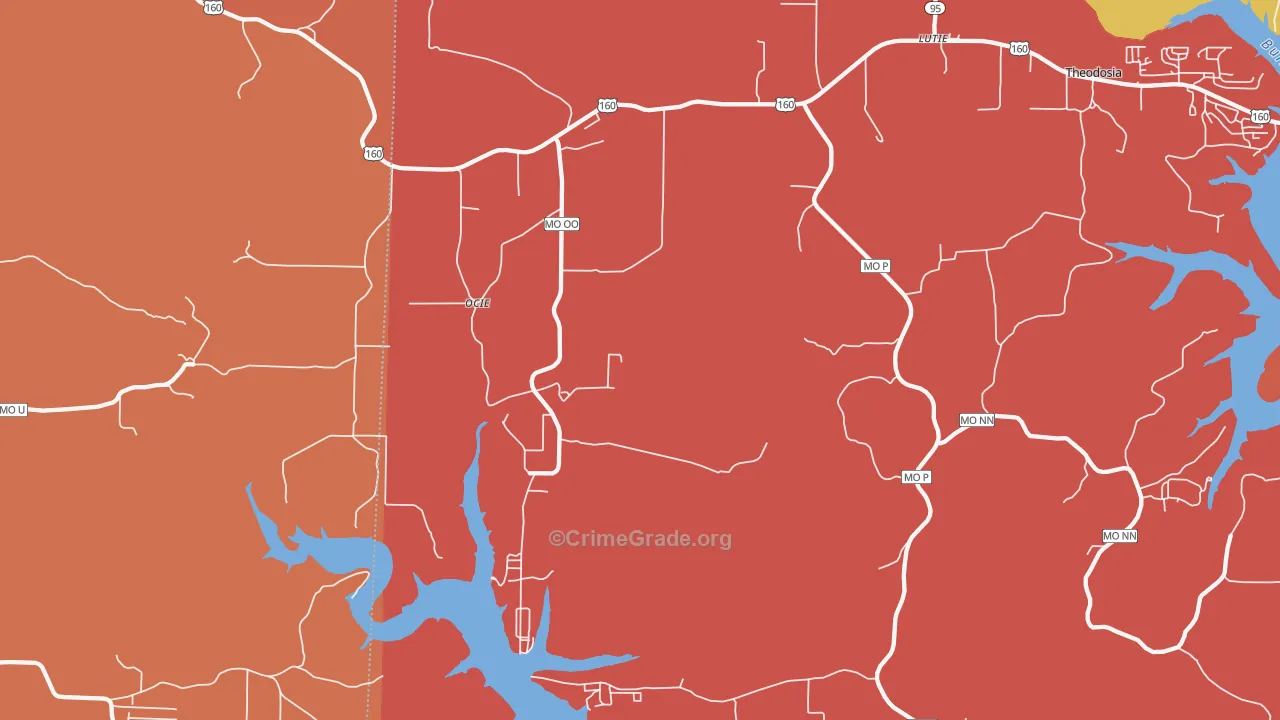 Ocie, MO Map of Arson Rates