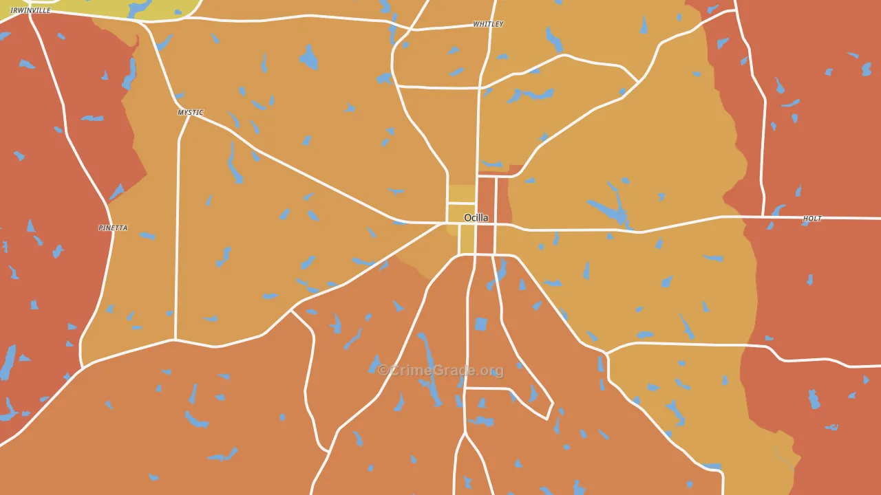 Ocilla, GA Map of Arson Rates