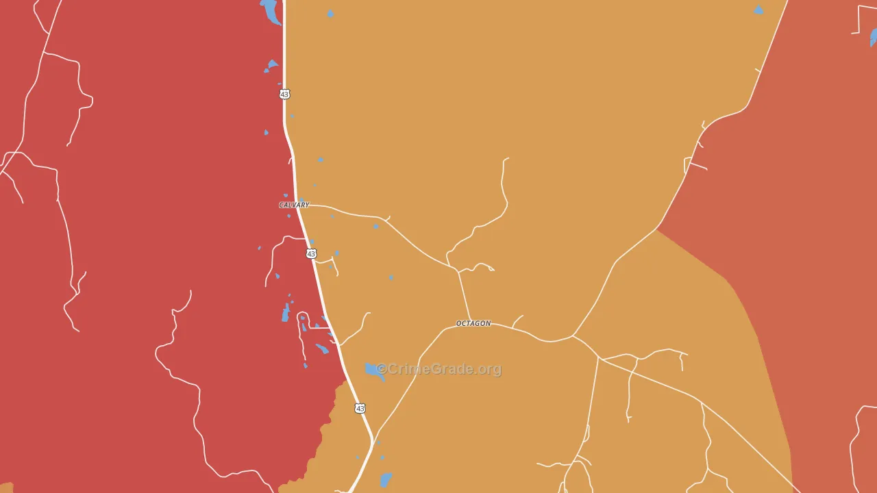 Octagon, AL Map of Arson Rates