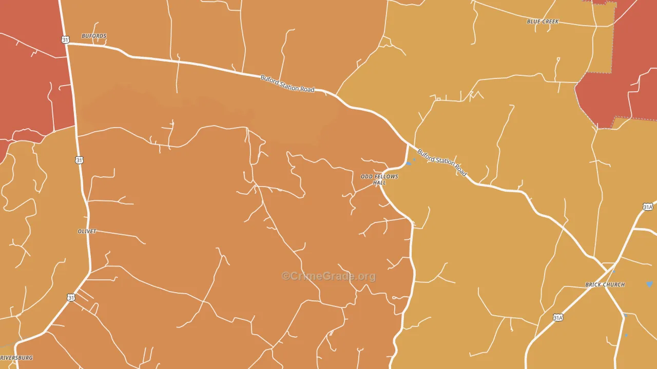 Odd Fellows Hall, TN Map of Arson Rates
