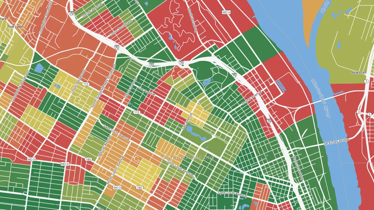 O'Fallon, St. Louis, MO Map of Arson Rates
