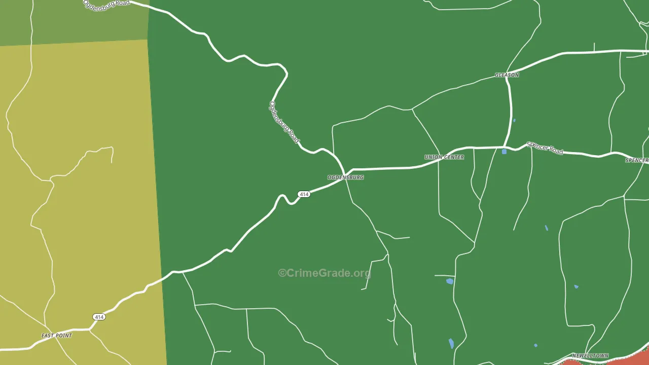 Ogdensburg, PA Map of Arson Rates