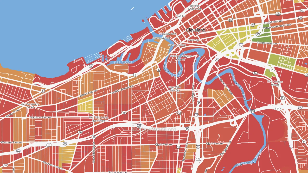 Ohio City-West Side, Cleveland, OH Map of Arson Rates