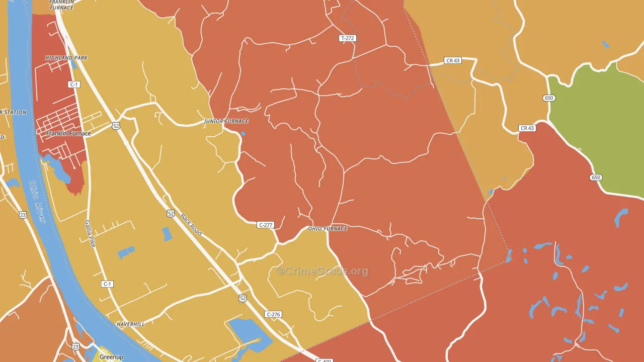 Ohio Furnace, OH Map of Arson Rates