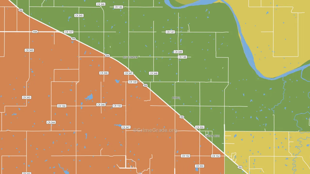 Oil Center, OK Map of Arson Rates