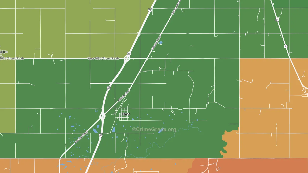 Oktaha, OK Map of Arson Rates
