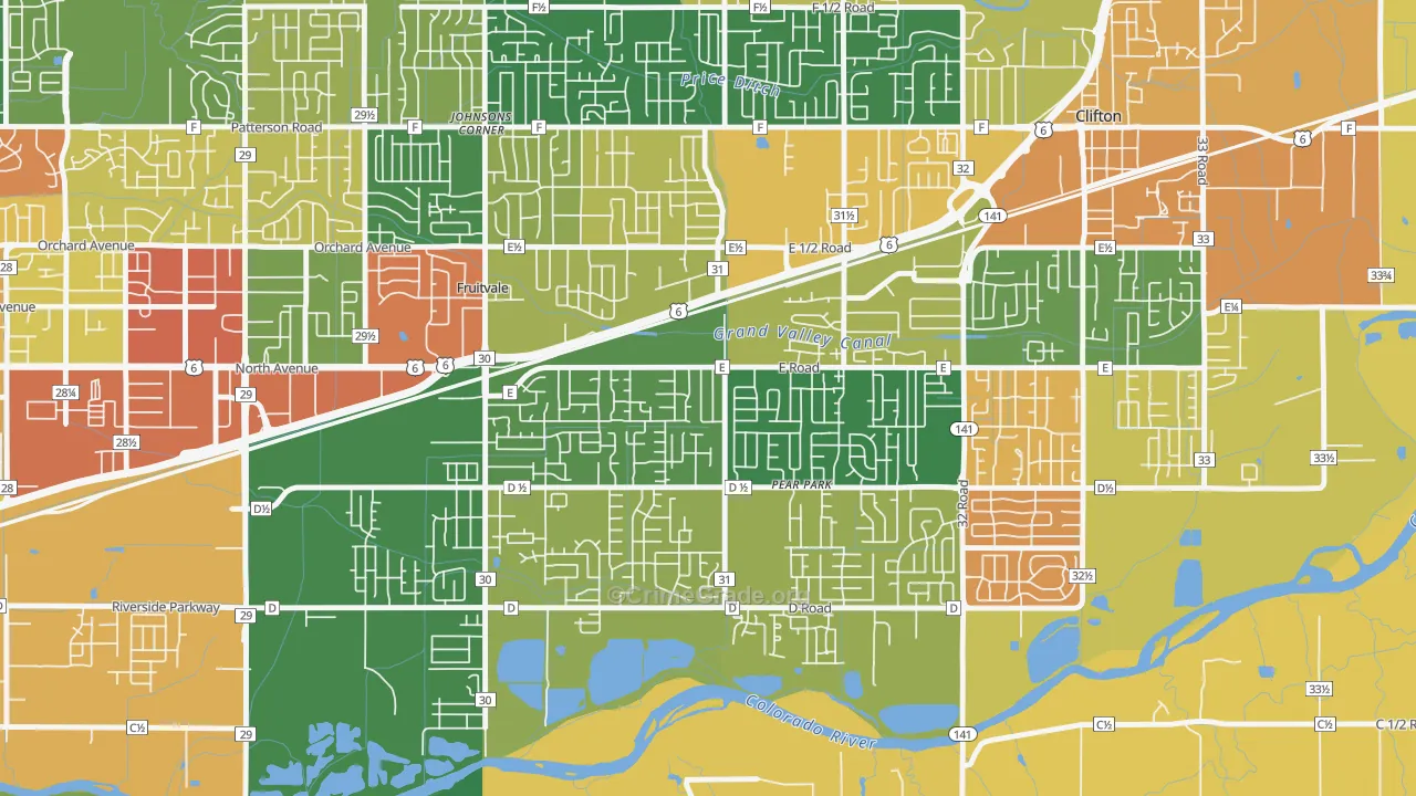 Ol Sun, Clifton, CO Map of Arson Rates
