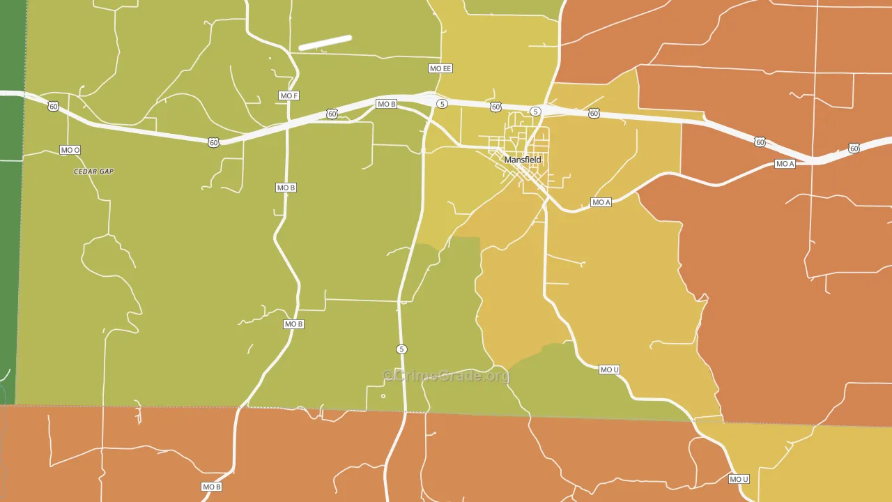 Olathia, MO Map of Arson Rates