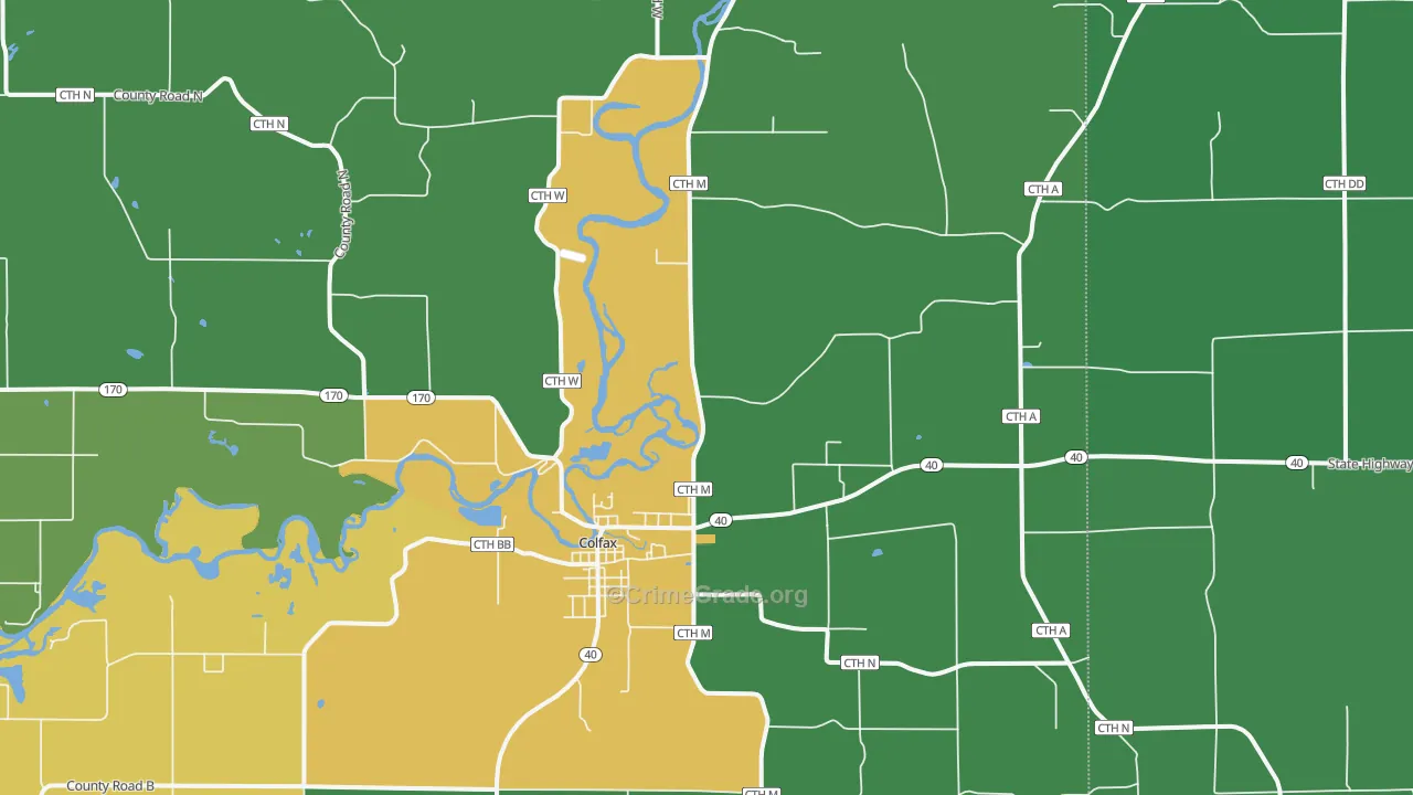 Old Albertville, WI Map of Arson Rates