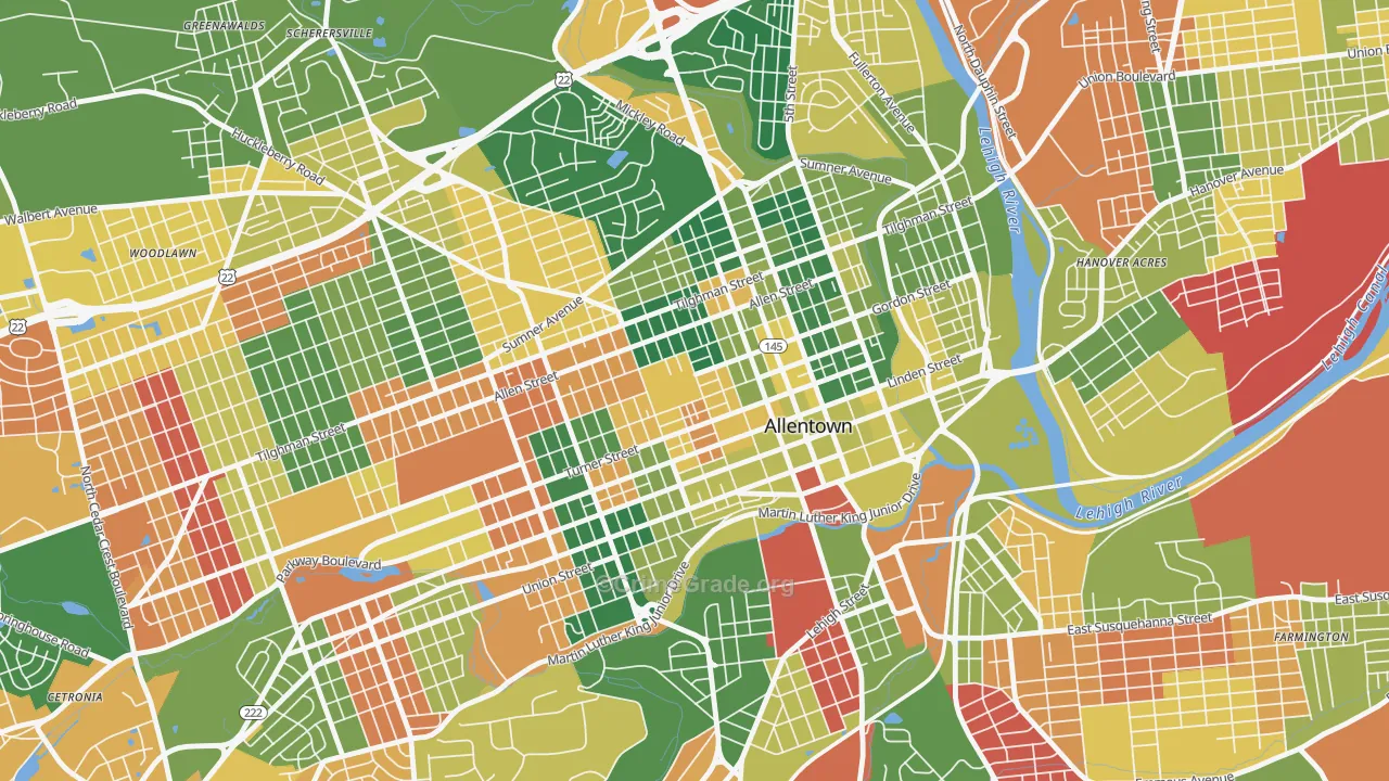 Old Allentown, Allentown, PA Map of Arson Rates