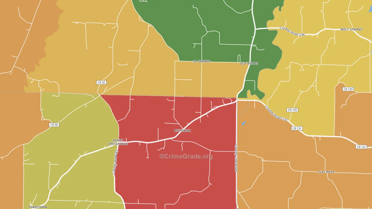 Old Bethel, AL Map of Arson Rates