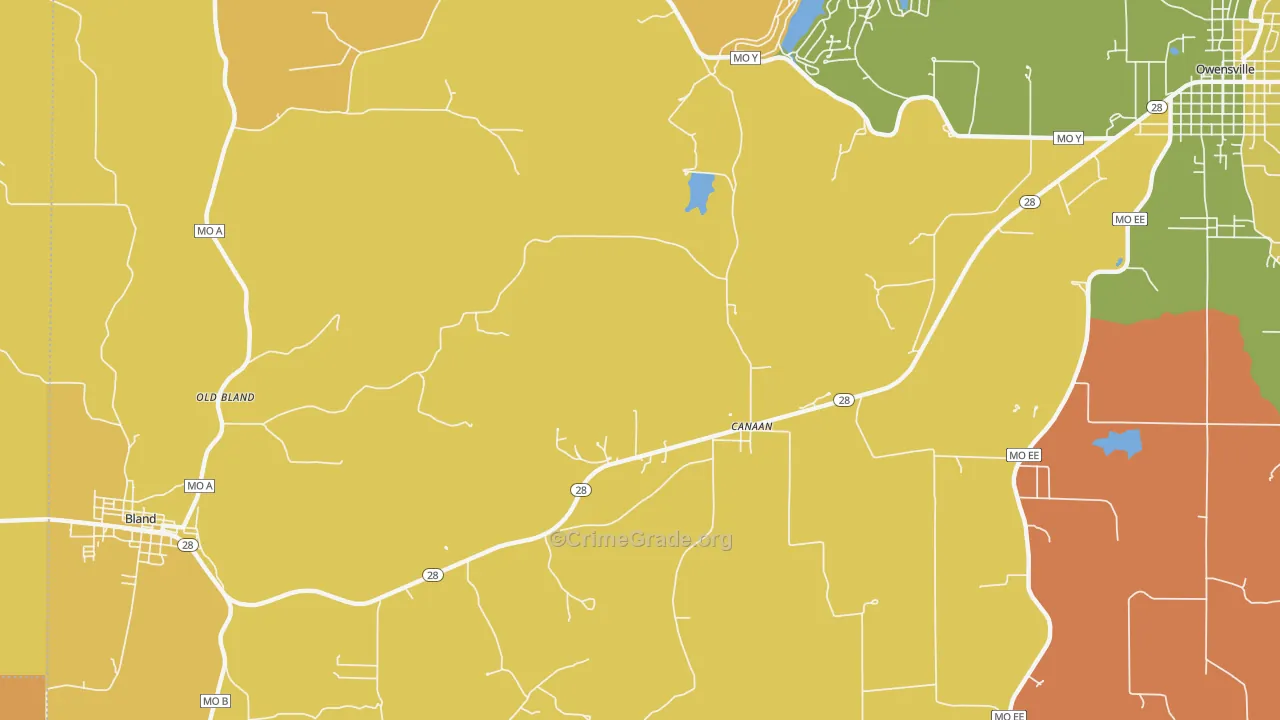 Old Bland, MO Map of Arson Rates
