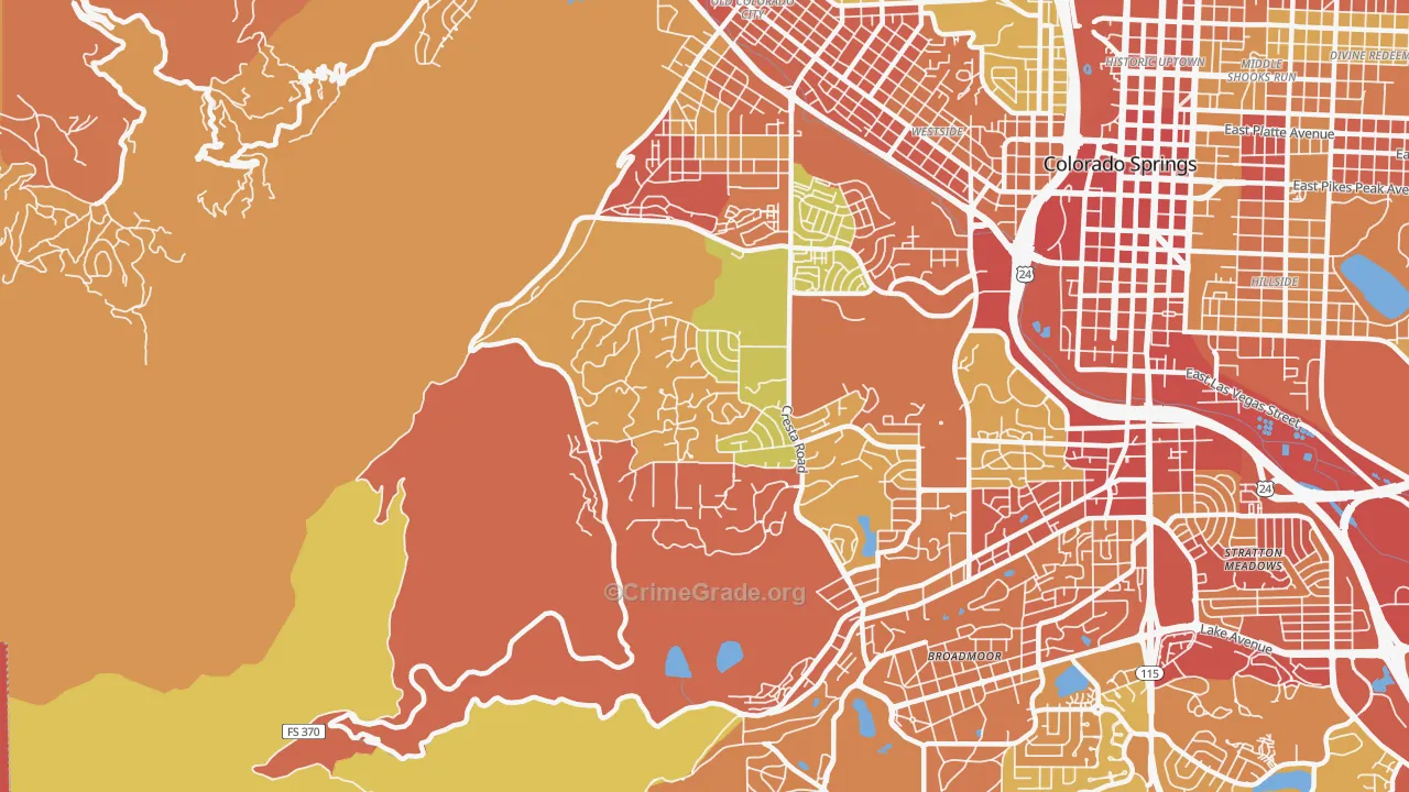 Old Colorado City, Colorado Springs, CO Map of Arson Rates