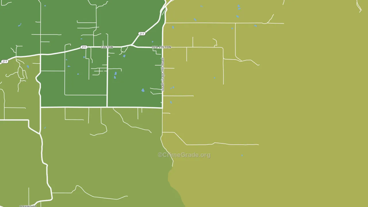 Old Colton, OR Map of Arson Rates