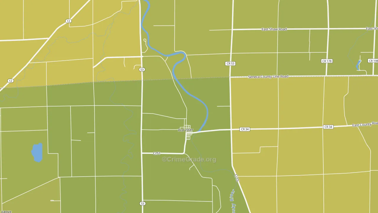 Old Fort, OH Map of Arson Rates