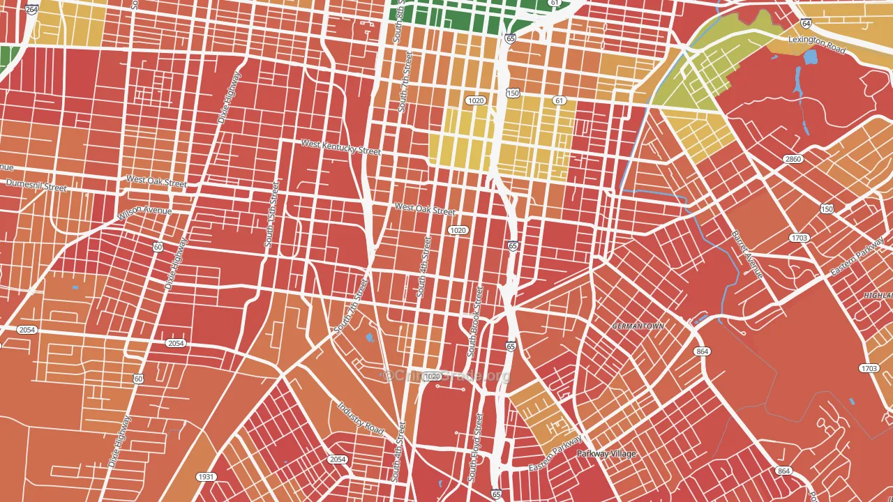 Old Louisville, Louisville, KY Map of Arson Rates