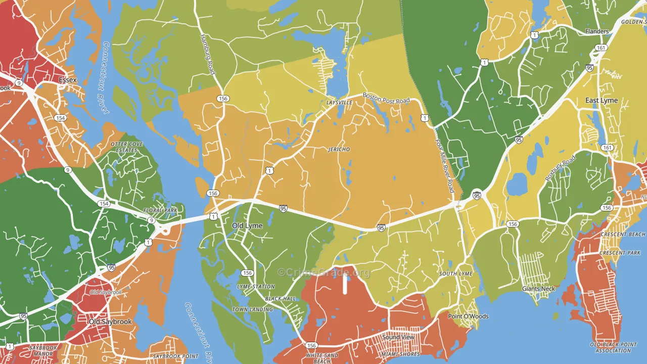 Old Lyme, CT Map of Arson Rates